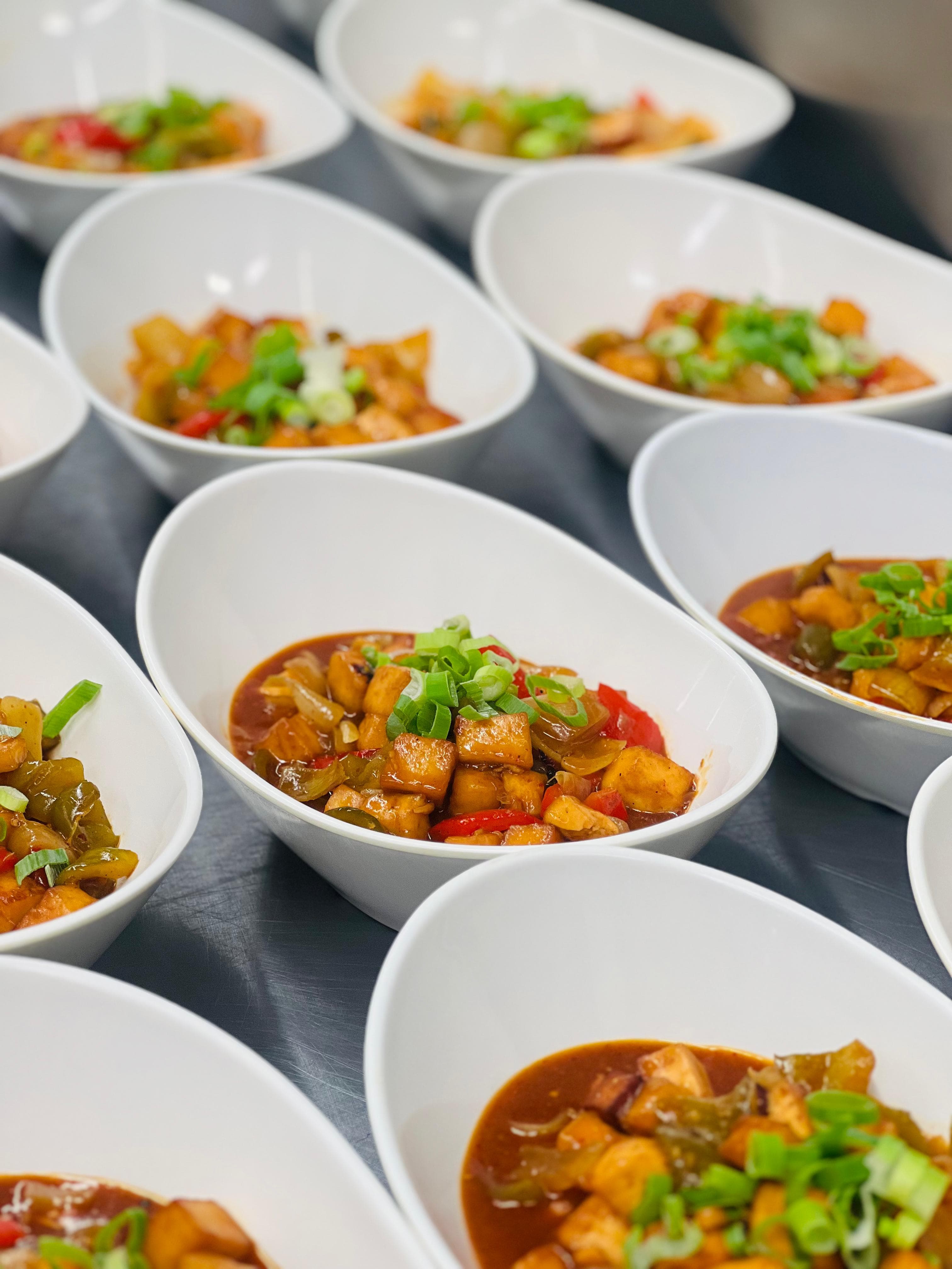Plated spiced dishes